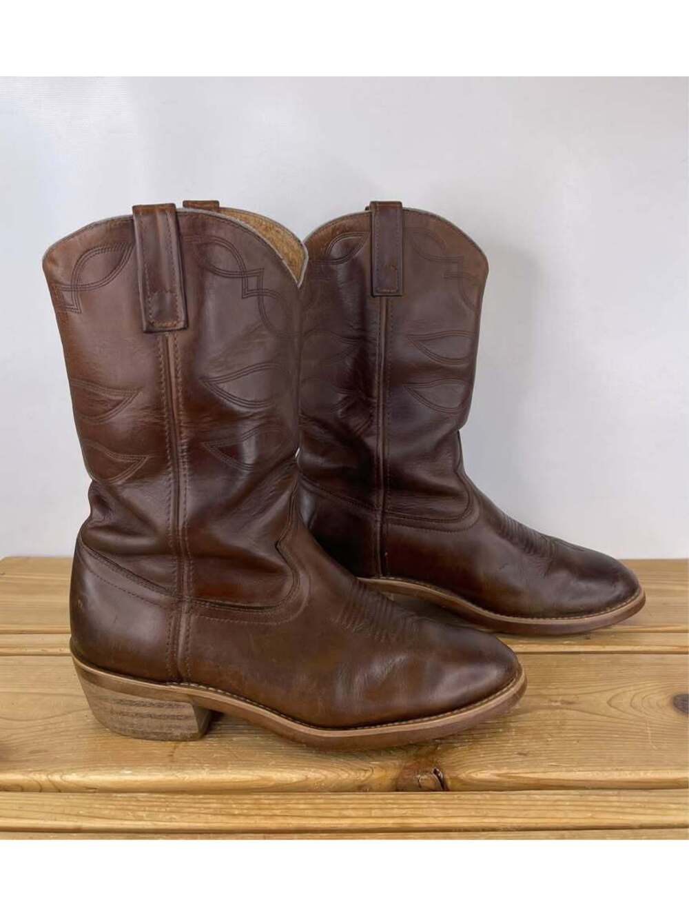 Dan Post Men's Brown Leather Cowboy Boots 9.5 EW